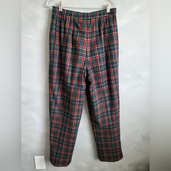 Koret High Waisted Pleated Lined & Pocketed Wool Blend Tartan Plaid Pants Sz 10 - Picture 2 of 16